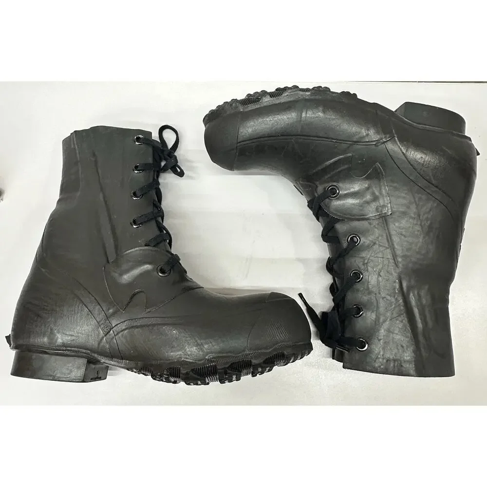 Vintage Hood QMC US Military Mickey Mouse Rubber Boots Black Lace Up Size 8R